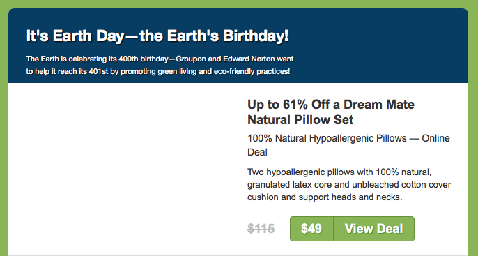 Dear Earth: Happy 400th Birthday! Love, Groupon.
