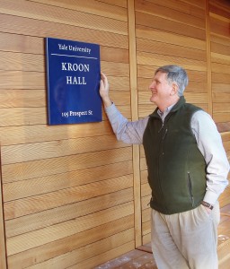 Peter Otis outside of Kroon Hall. 