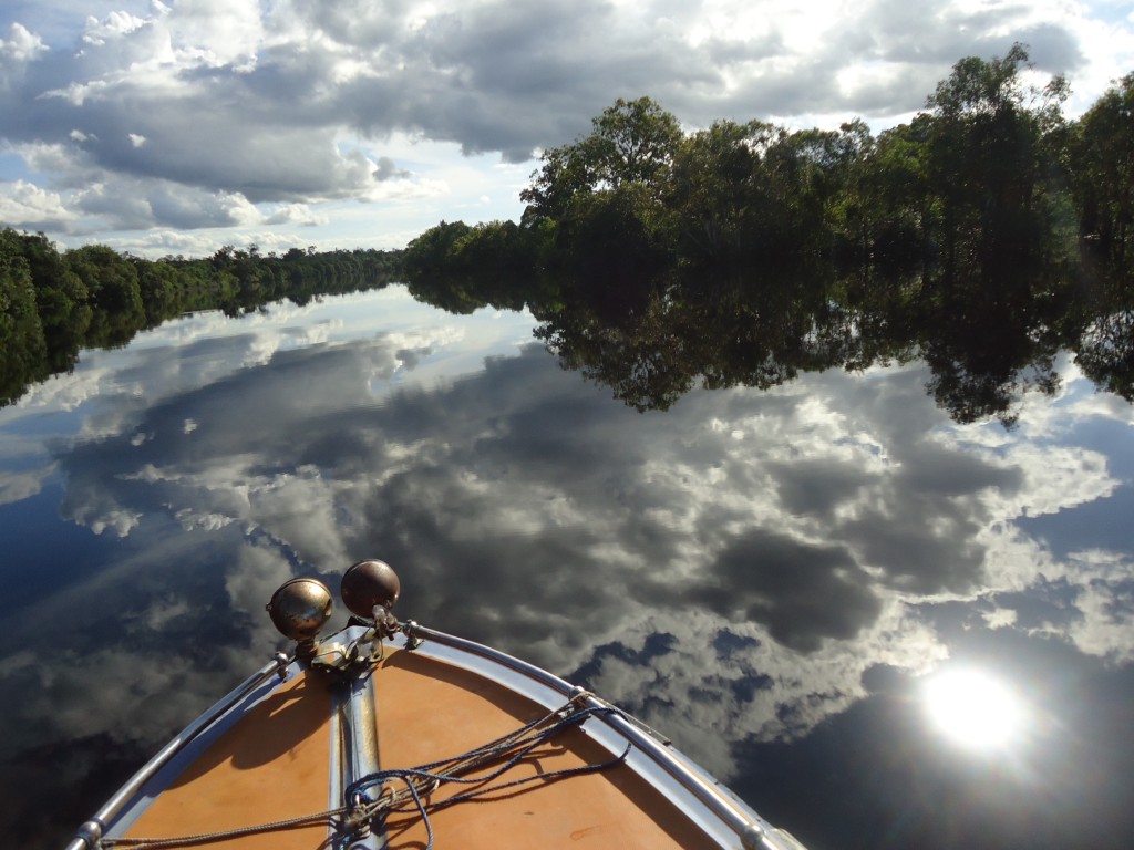 Fall into the sky, or into the clearest, brownest freshwater I’ve ever seen.