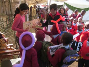 The author raises awareness on cheetah conservation at an agricultural show.  Photo courtesy of the author.   