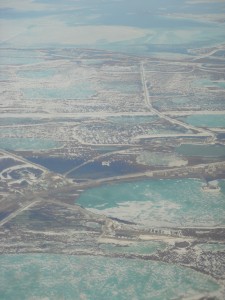 The Prudhoe Bay oil fields from the air.  Photo courtesy of the author.