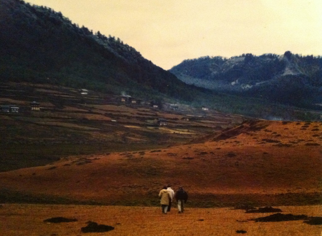 Walking in the Phobijikha Valley. Photo courtesy of Dasho Benji. 