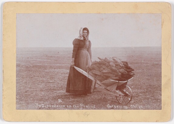 Henry (H.L.) Wolf; Independence on the Plains, Gathering Chips; Late 19th century; Albumen silver print; Amon Carter Museum of American Art, Fort Worth, Texas; P1976.19.11