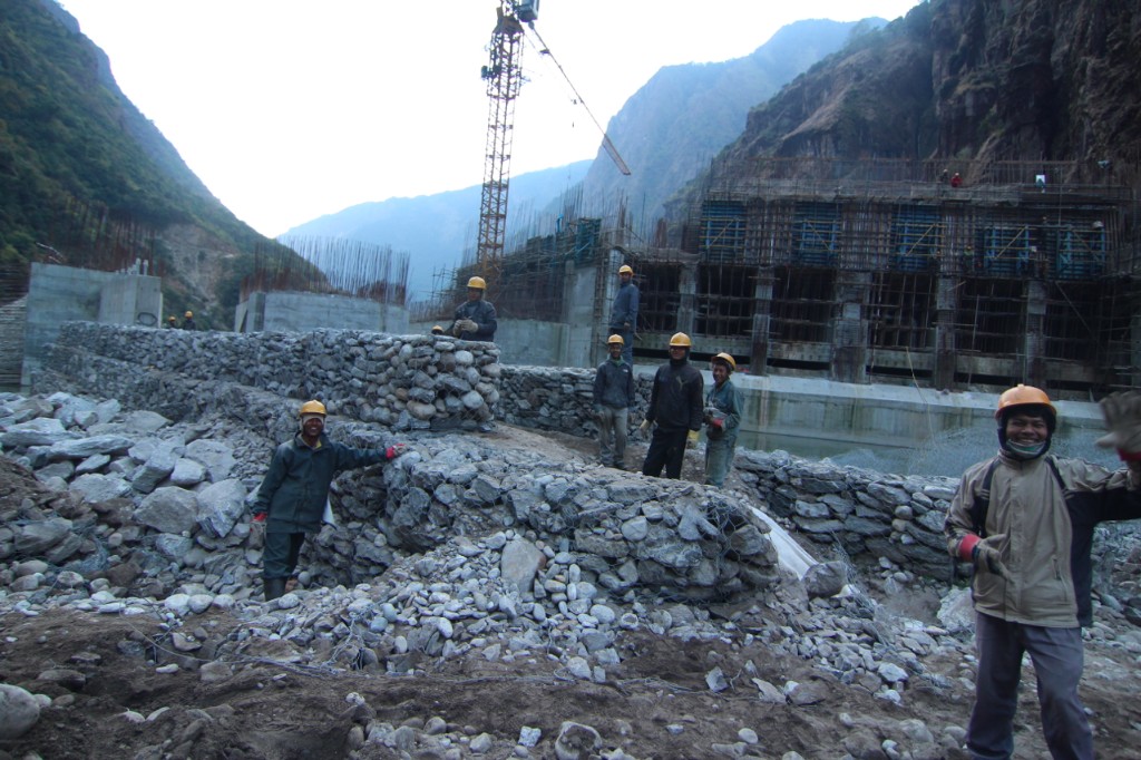 Headworks Dam Site of the Upper Tamakoshi Hydropower Project (456 MW) – Lamabagar, Dolakha District.